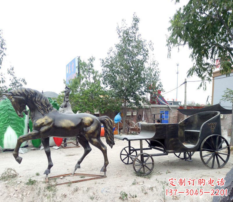 湖南铜雕古代战马景观摆件