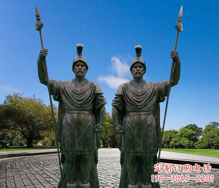 湖南铜雕古罗马战士人物