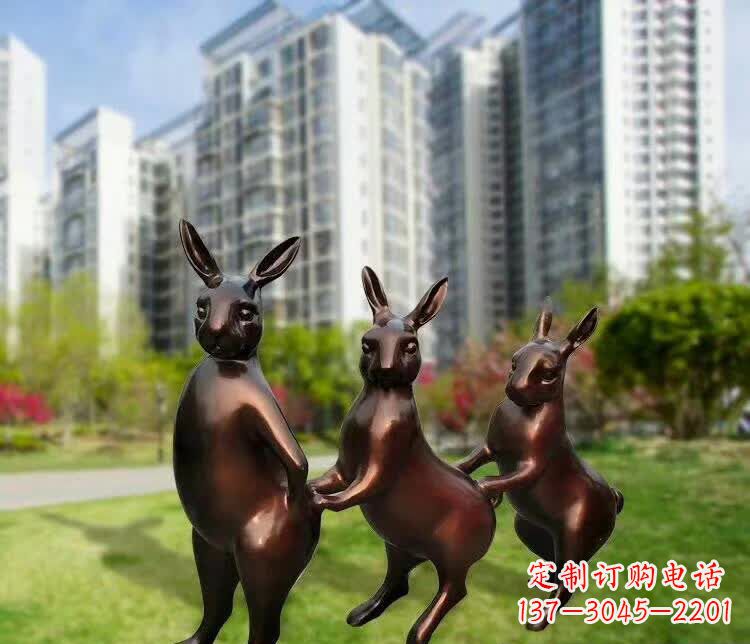 湖南铜雕广场动物兔子
