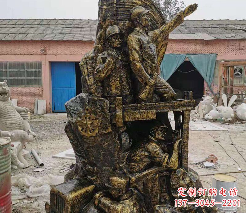 湖南铜雕广场解放战士雕塑
