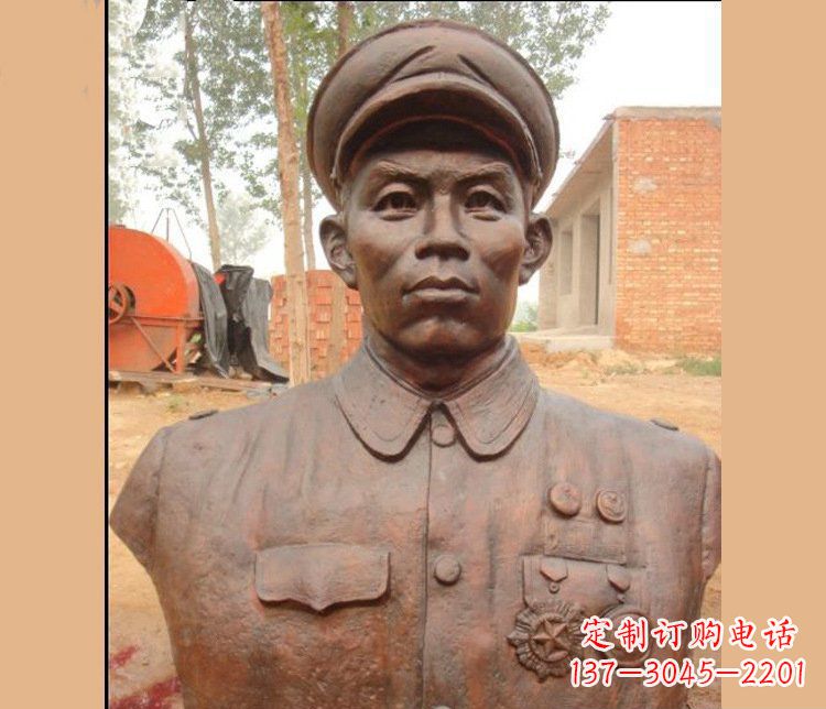 湖南铜雕广场军人胸像雕塑