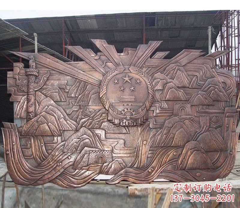 湖南铜雕广场军人壁画雕塑摆件