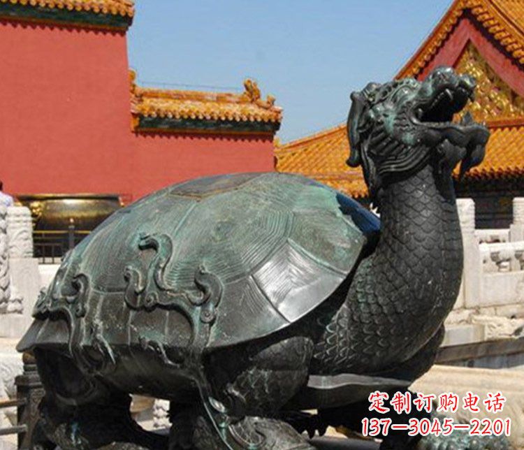 湖南铜雕广场龙龟动物雕塑