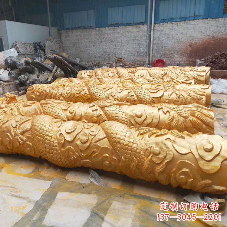 湖南铜雕广场龙柱