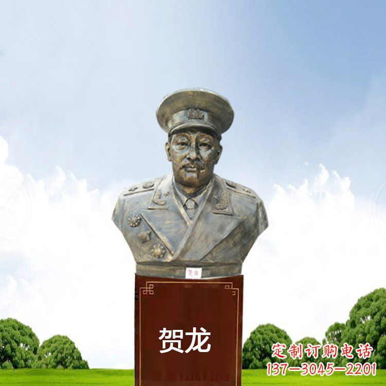 湖南铜雕贺龙头像