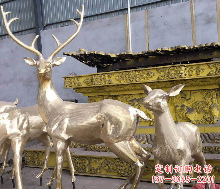 湖南铜雕户外动物小鹿雕塑
