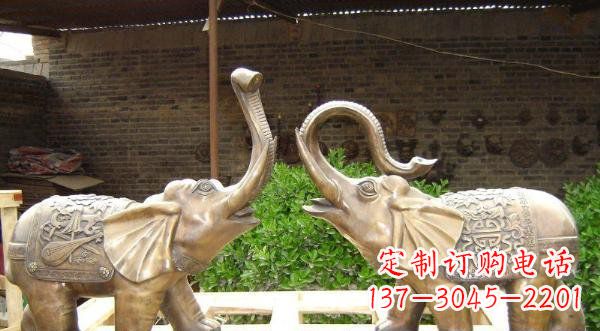 湖南铜雕吉祥小象公园动物雕塑