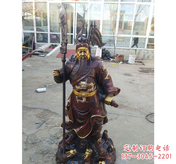 湖南铜雕九龙关公