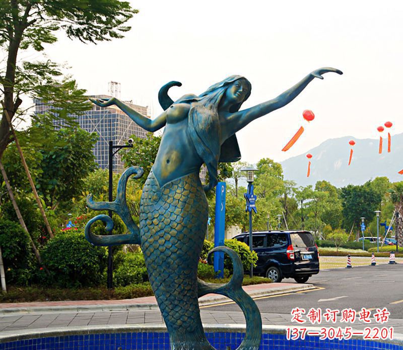 湖南铜雕美人鱼