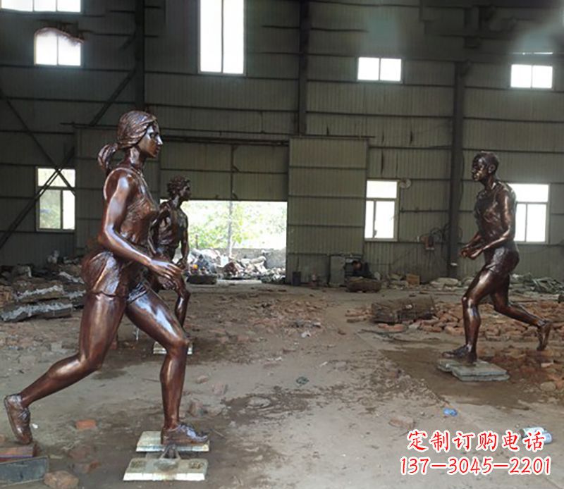 湖南铜雕跑步女生
