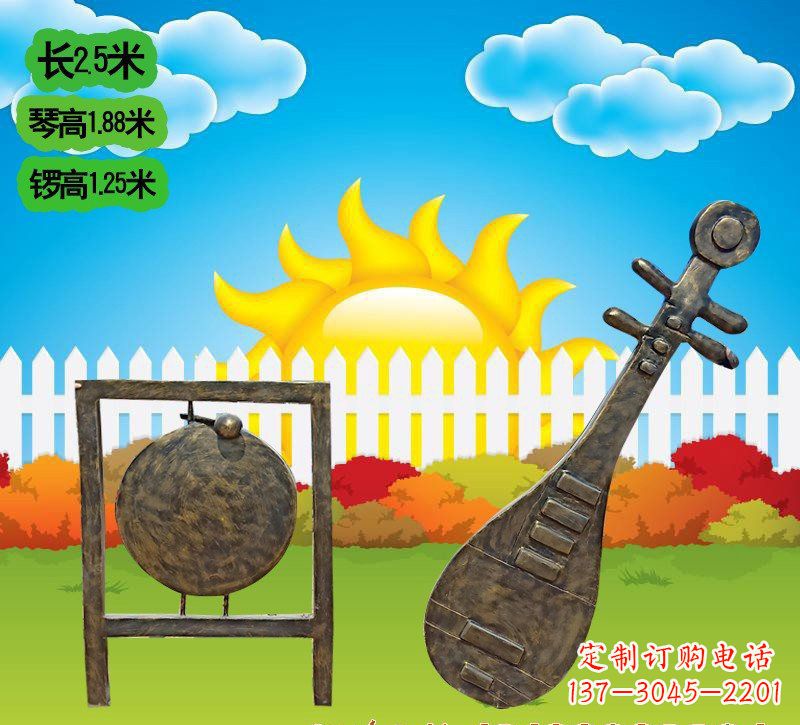 湖南铜雕琵琶雕塑