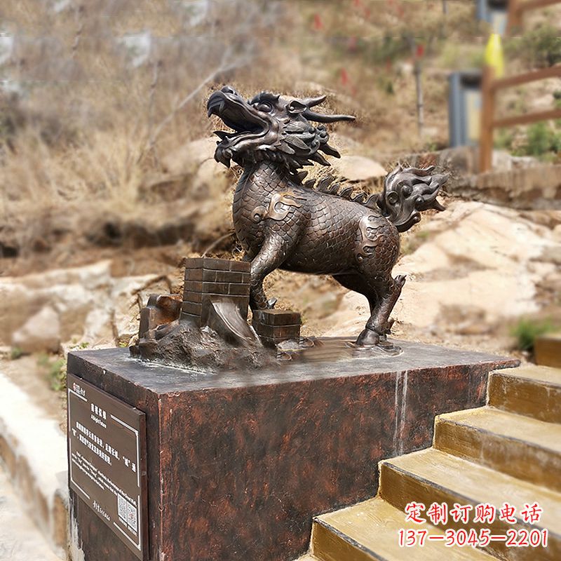 湖南铜雕麒麟景观雕塑装饰品