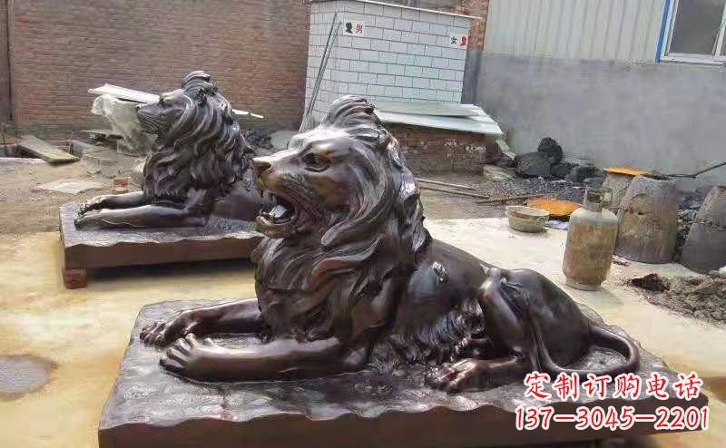 湖南铜雕狮子户外摆件镇宅动物雕塑