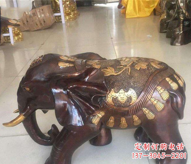 湖南铜雕室内装饰小象雕塑摆件
