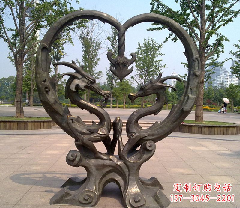 湖南铜雕双龙戏珠