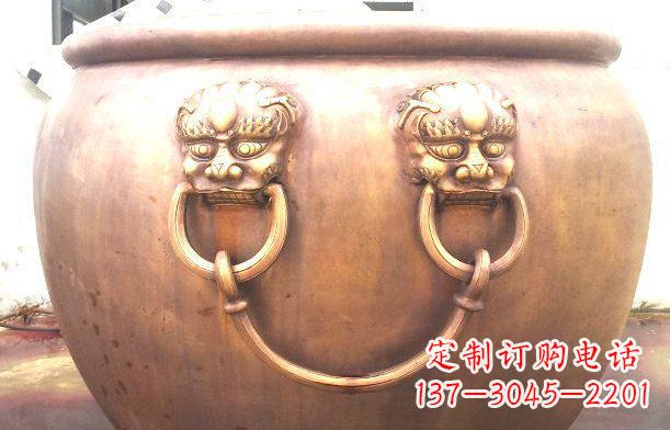 湖南铜雕水缸寺庙景观雕塑_1