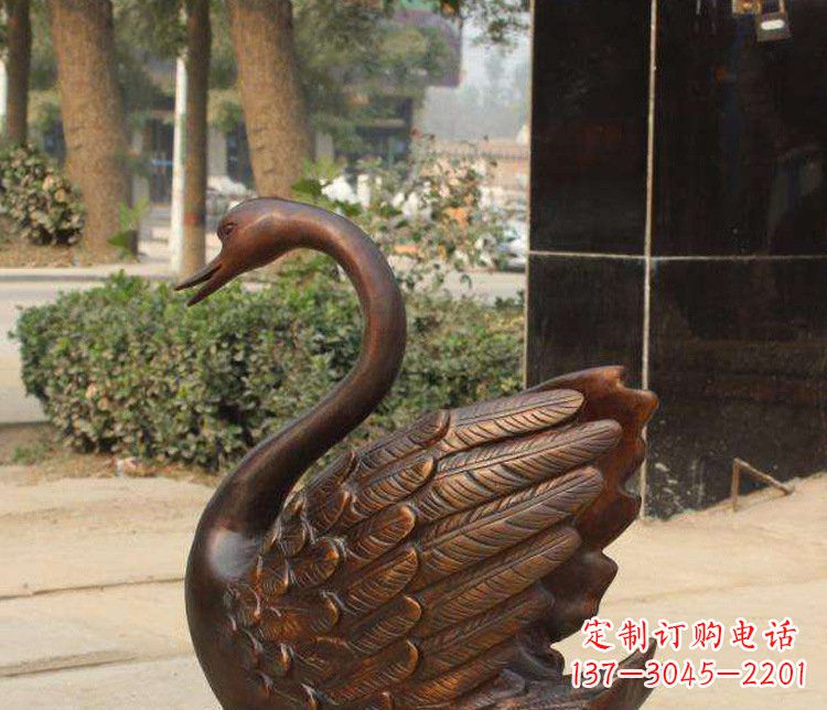 湖南铜雕水景天鹅动物雕塑