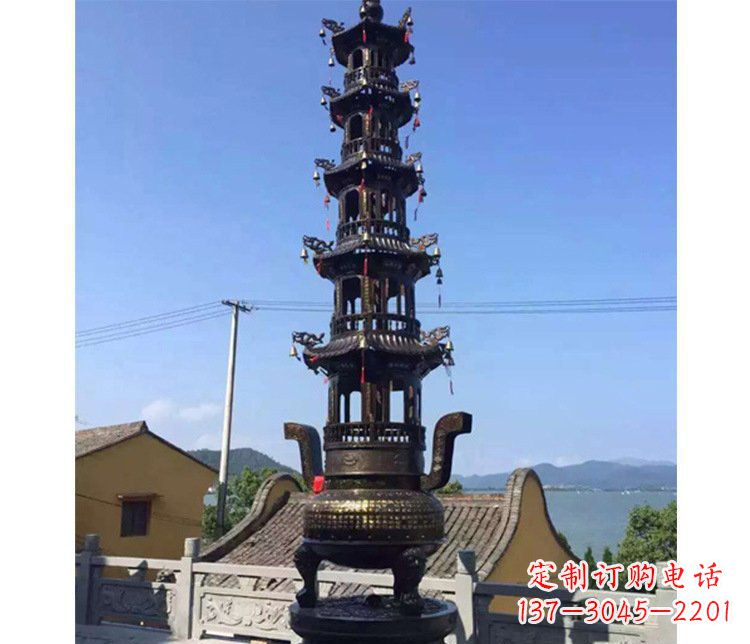 湖南铜雕寺庙大型多层香炉