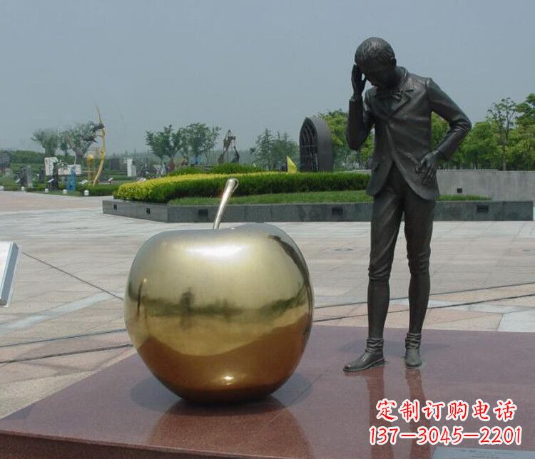 湖南铜雕西方人物和苹果