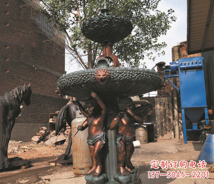 湖南铜雕西方人物喷泉景观雕塑