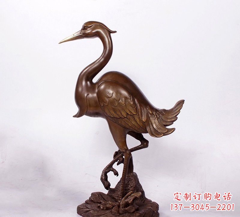 湖南铜雕仙鹤动物雕塑