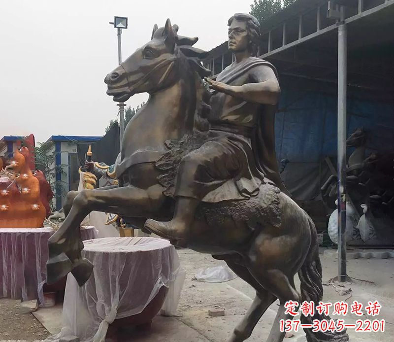 湖南铜雕现代骑马人物公园景观