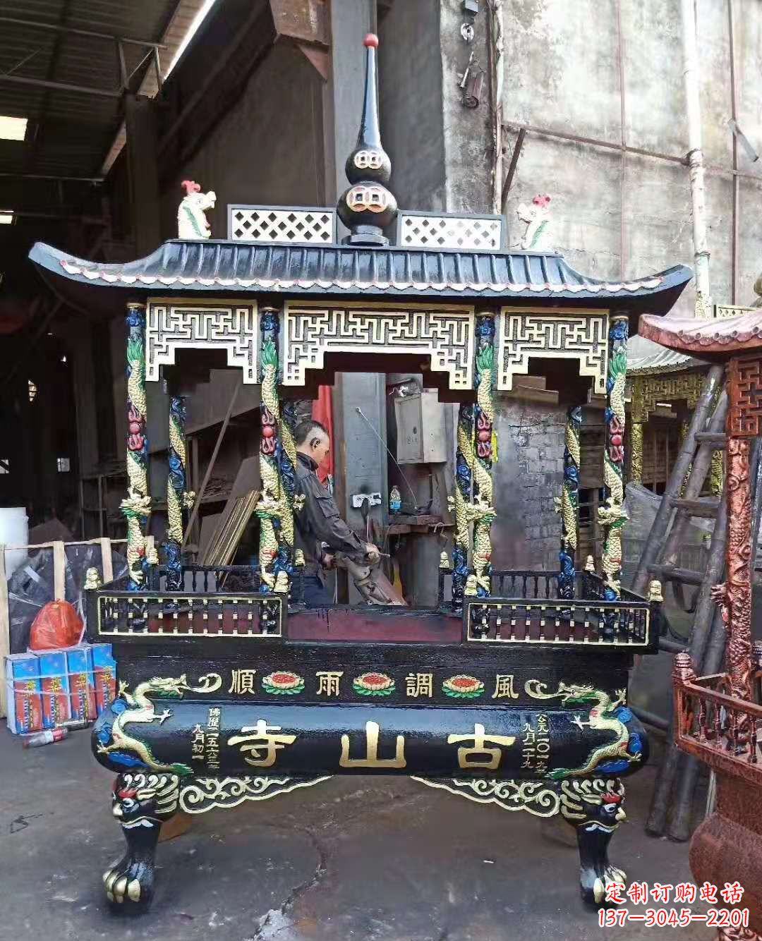 湖南铜雕香炉寺庙景观雕塑