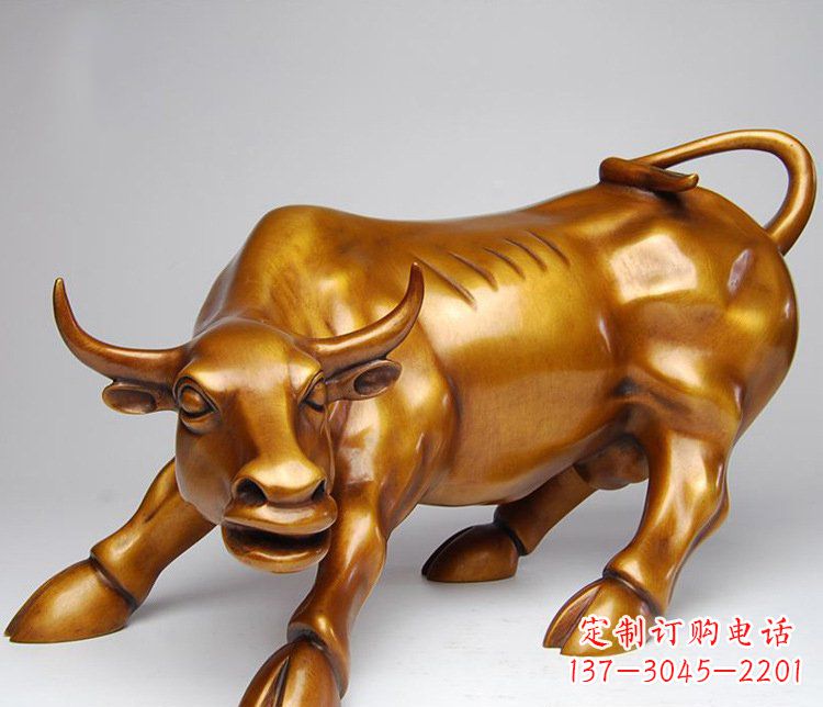 湖南铜雕小区动物牛摆件 (2)