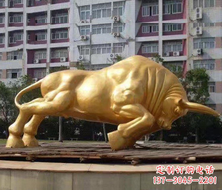 湖南铜雕小区动物牛摆件 (3)