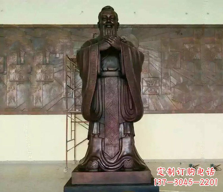 湖南铜雕校园孔子文化雕塑摆件 (2)