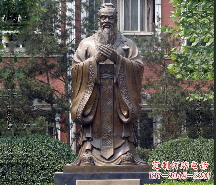 湖南铜雕学校孔子圣人雕塑摆件 (2)