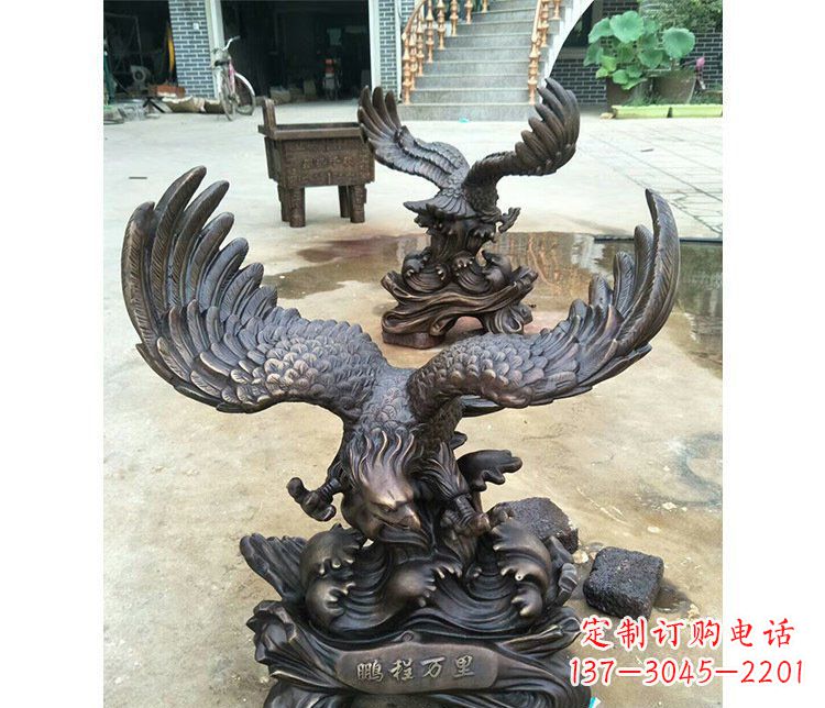湖南铜雕园林飞鹰动物雕塑