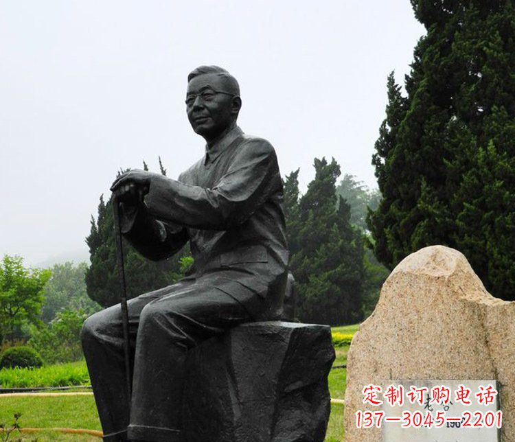 湖南铜雕园林老舍人物雕塑