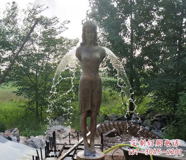 湖南铜雕园林天使雕塑摆件