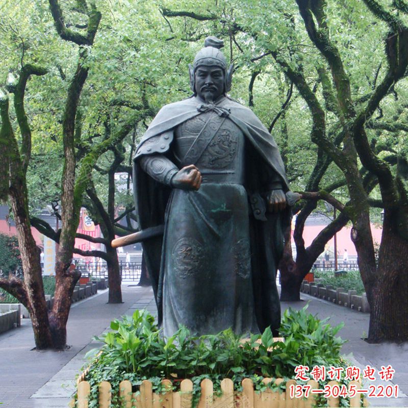 湖南铜雕岳飞雕塑-公园园林历史名人中国古代民族英雄人物雕像