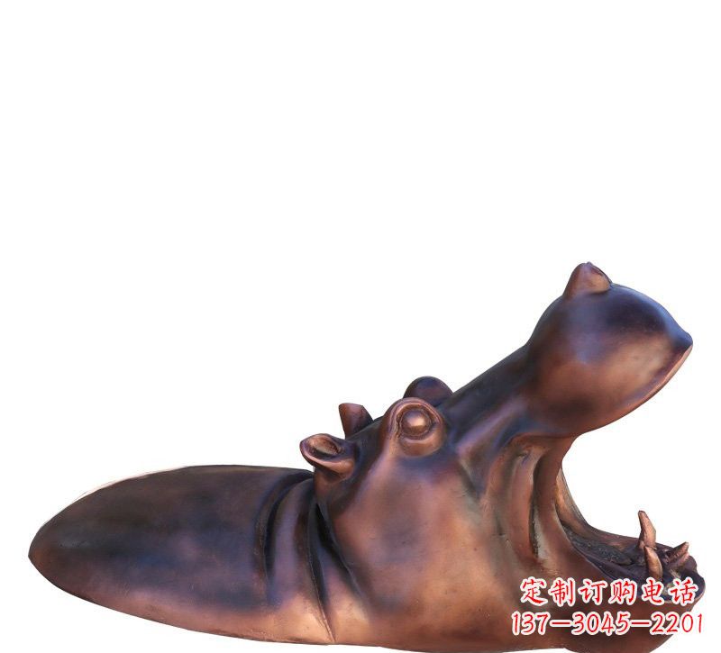 湖南铜雕张嘴河马
