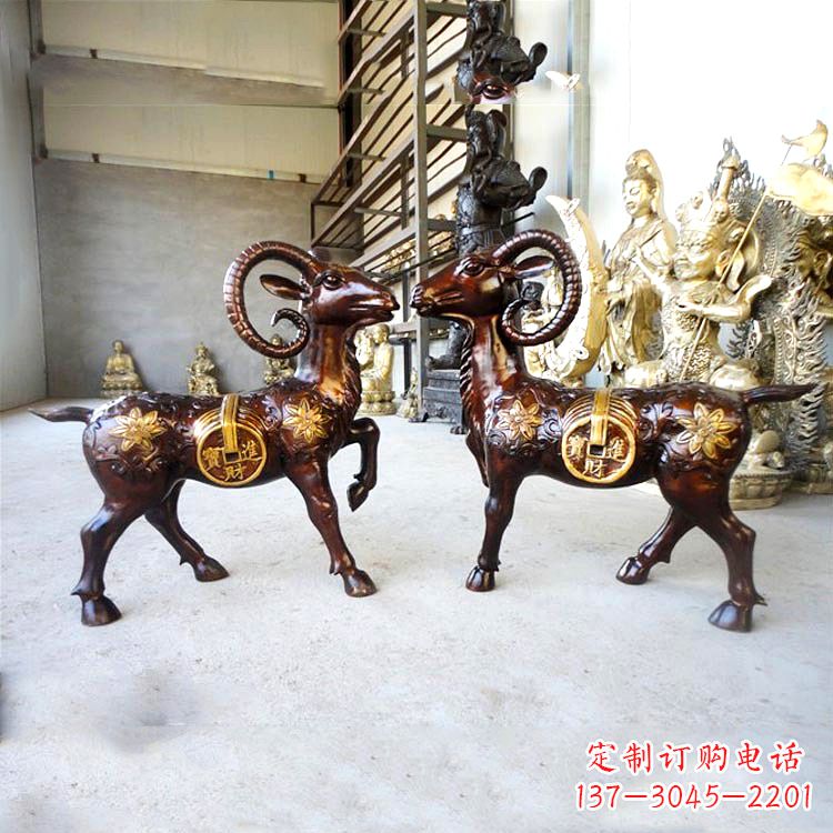 湖南铜雕招财山羊