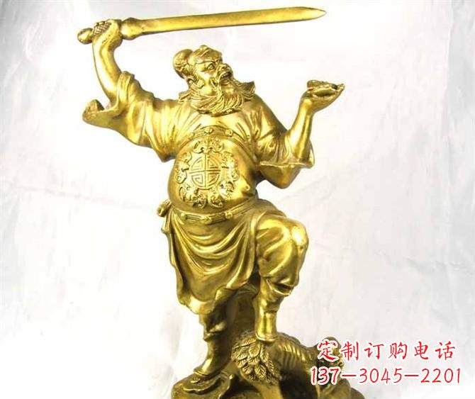 湖南铜雕赵公明古代人物雕塑