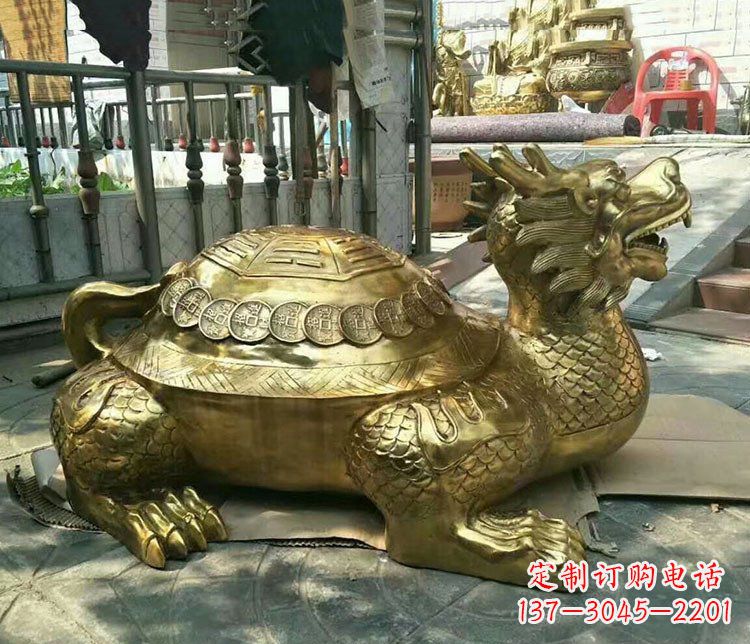 湖南铜雕镇宅神兽龙龟雕塑