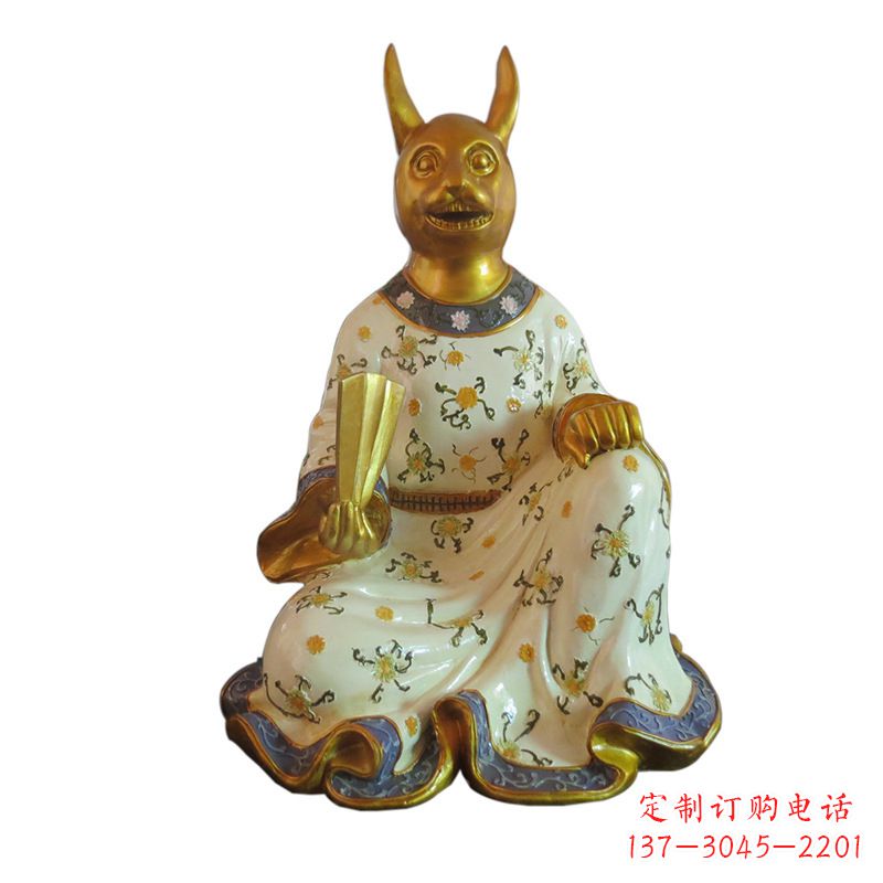 湖南兔-玻璃钢彩绘生肖雕塑
