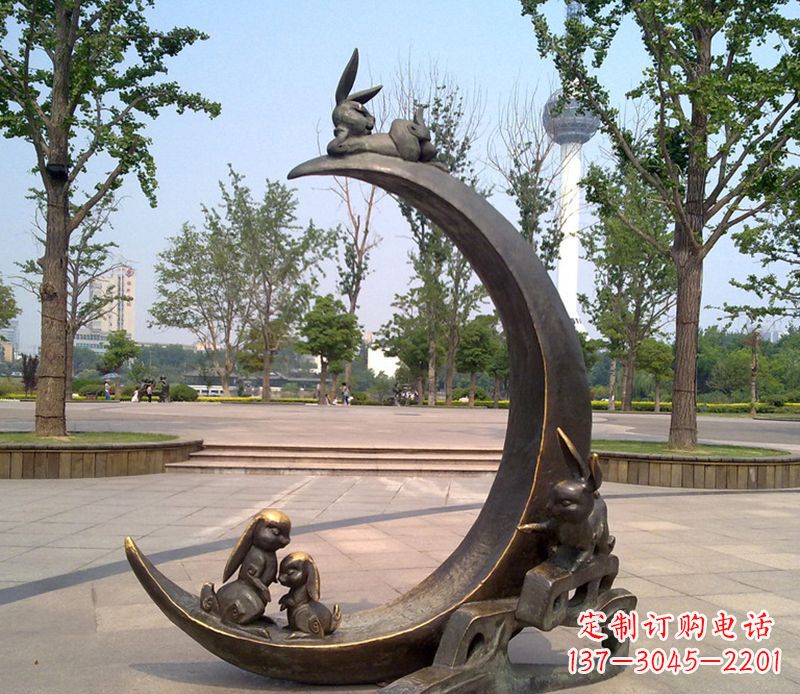 湖南兔子铜雕