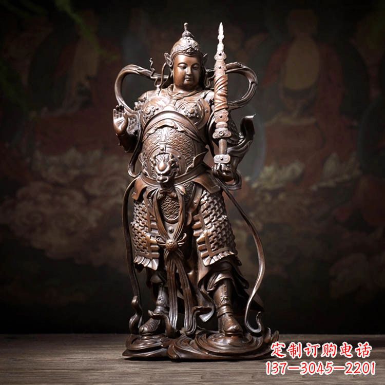 湖南托塔李靖天王铜雕