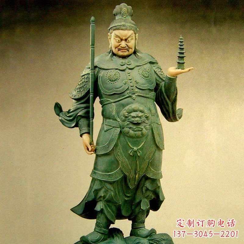 湖南托塔天王彩绘雕塑