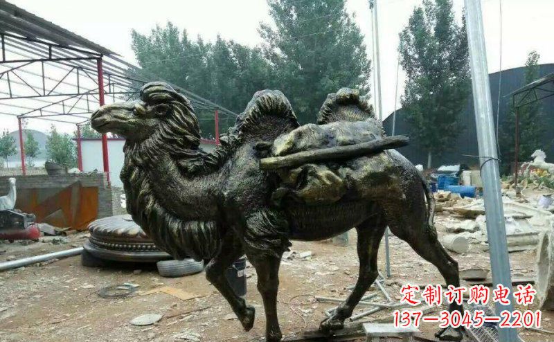 湖南驮着东西的骆驼铜雕
