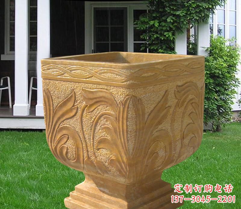 湖南晚霞红雕刻景观花盆雕塑