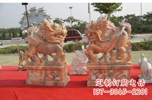 湖南晚霞红葫芦麒麟雕塑