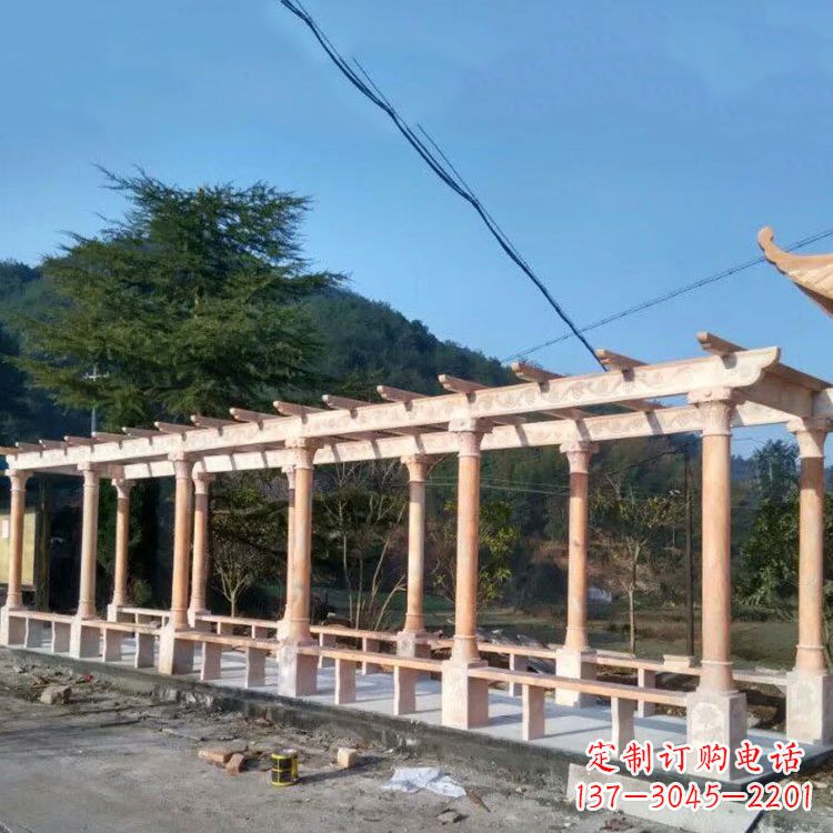 湖南晚霞红花架长廊