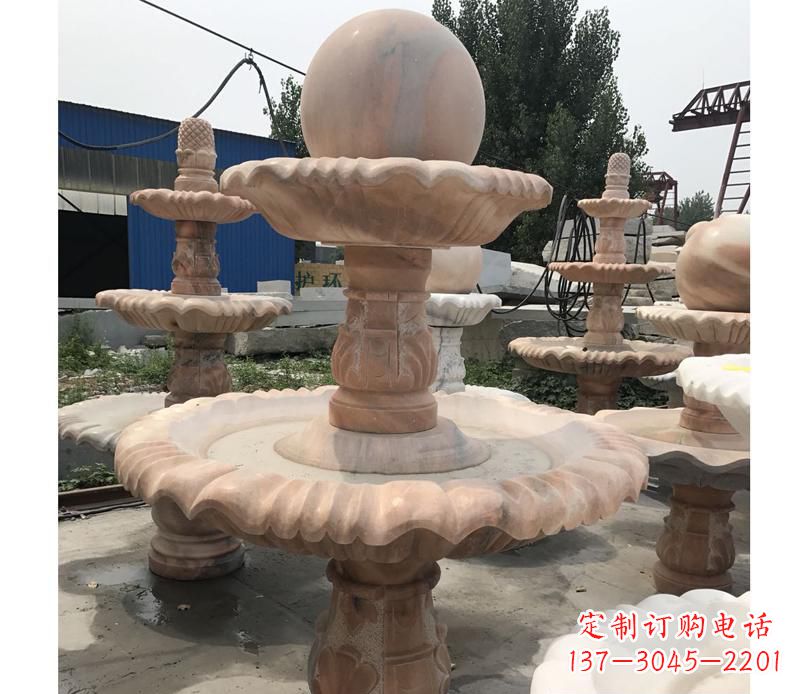 湖南晚霞红景观风水球雕塑