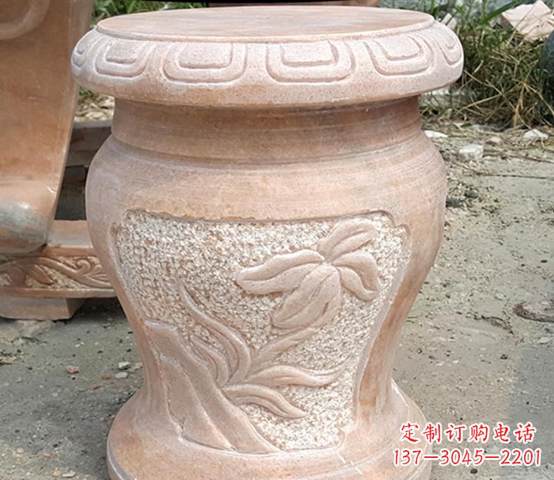 湖南晚霞红景观蝴蝶石凳