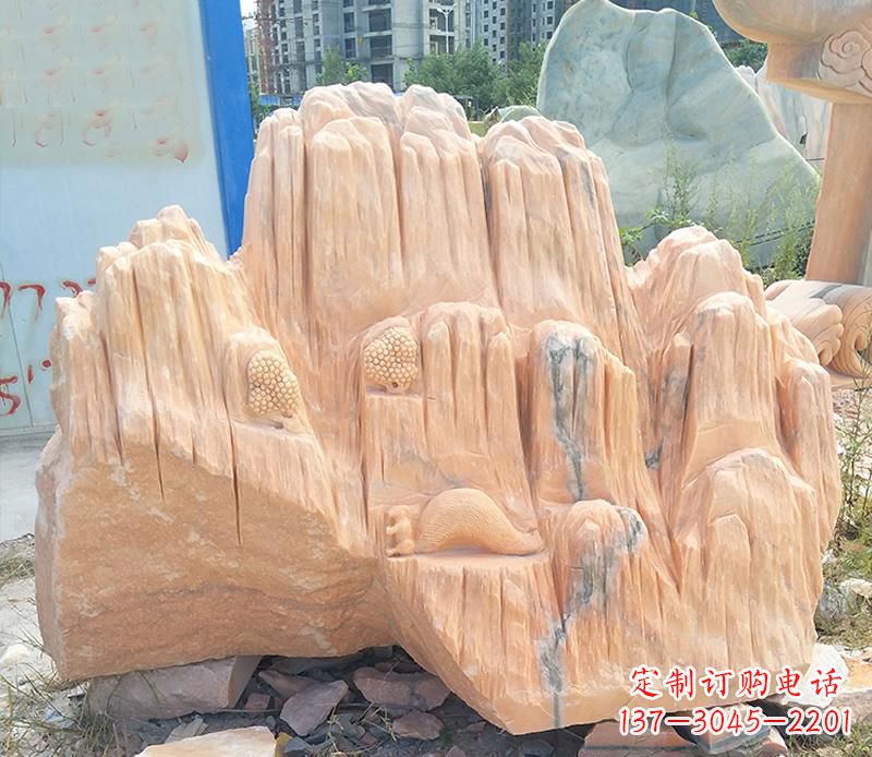 湖南晚霞红景观假山雕塑